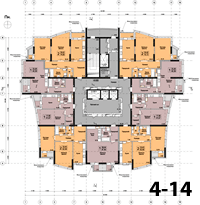Малиновського, 8 - План 4-14 поверхів