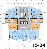 Малиновського, 8 - План 15-24 поверхів