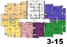 Будинок 2 - ЖК «Столичні каштани» - План 3-15 поверхів