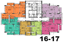 Будинок 2 - ЖК «Столичні каштани» - План 16-17 поверхів
