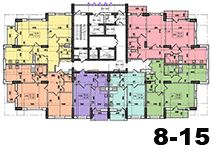 Будинок 1 - ЖК «Столичні каштани» - План 8-15 поверхів